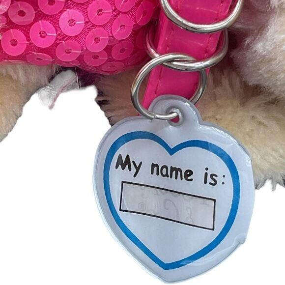 Poochie Pink Sequence Plush Purse Stuffed Animal Plush - Picture 4 of 6